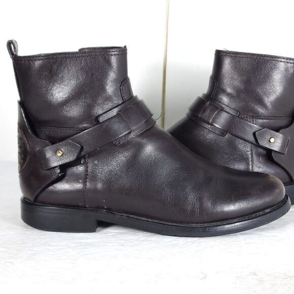 Tory Burch Women's Derby US 6M Brown Leather Flat Ankl Chelsea Bootie Boots - Picture 9 of 15